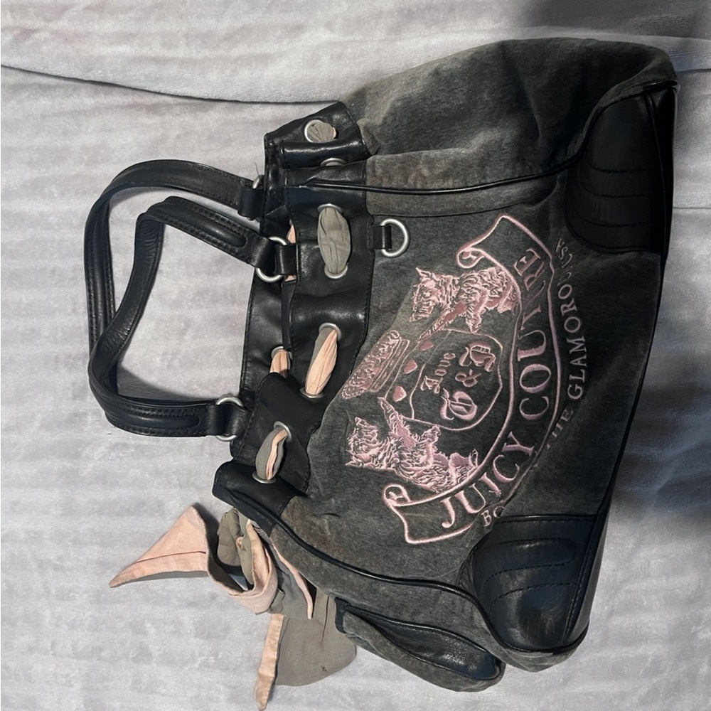 Juicy Couture Gray and Pink Shoulder Bag